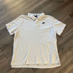 Nike White Casual Athletic Polo‎ Shirt Men XL Bin C-39
